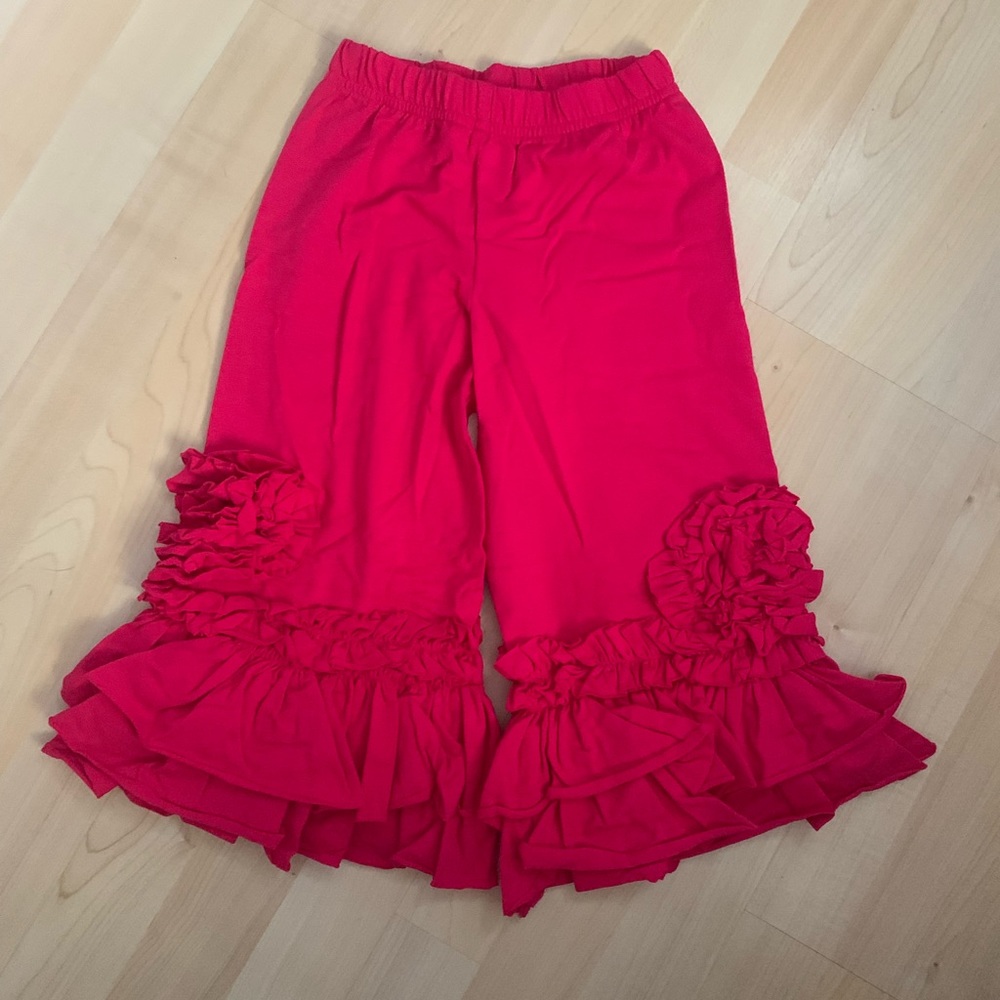 Pixie Girl Ruffle Rose Pink Pants Size 5 New
